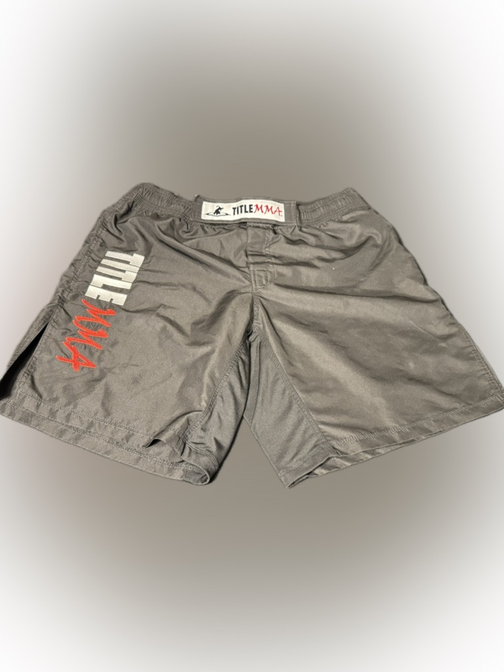 Title MMA Fight Shorts Gray Training Gym Athletic Size L